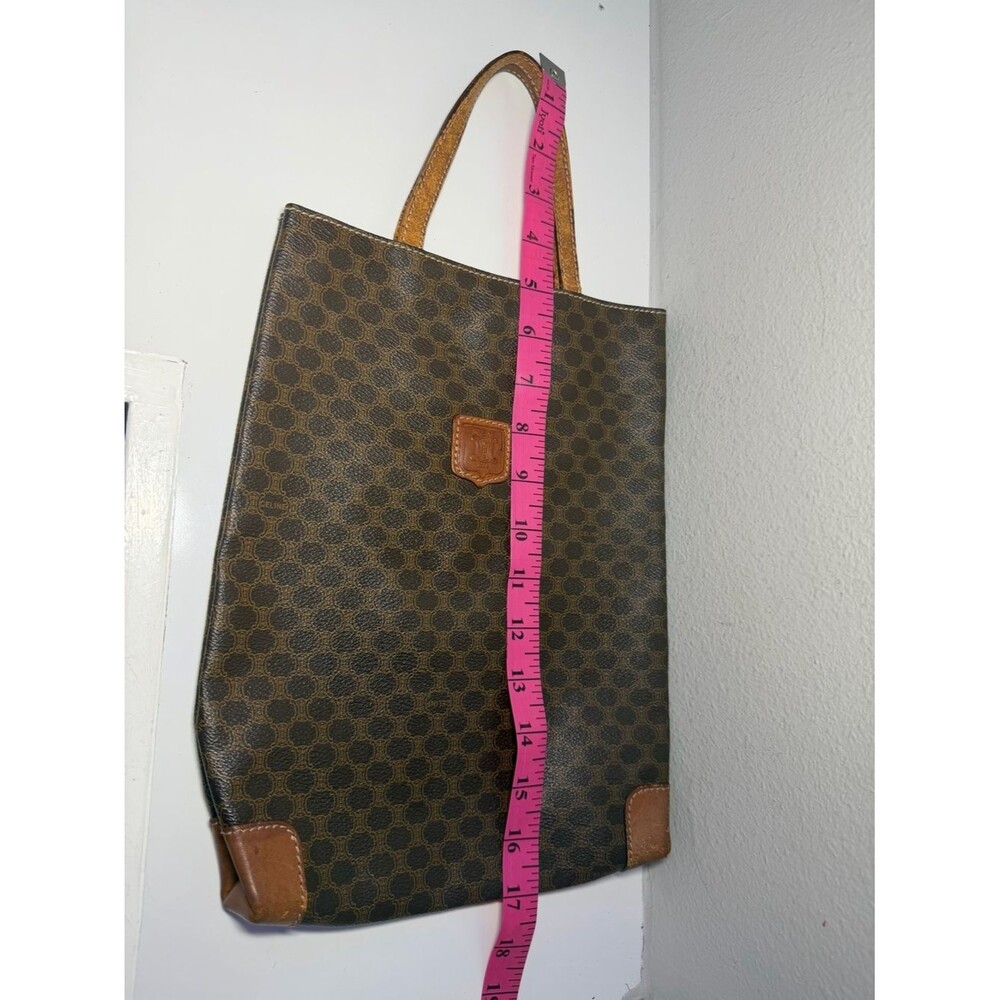 Celine Brown Monogram Tote with Tan Leather Trim - Picture 10 of 16